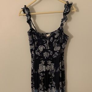 AEROPOSTALE Navy Blue Frilled-Sleeve Dress